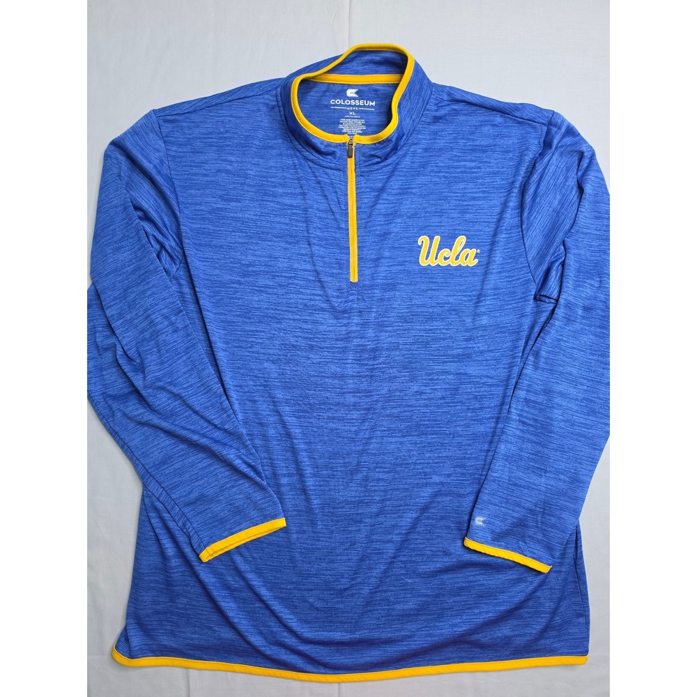 Colosseum UCLA Bruins Football Jacket Men XL Blue Quarter-Zip Long Sleeve Active